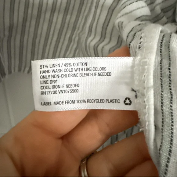 Universal Thread Blue and White Striped Cropped Kimono - Picture 5 of 6